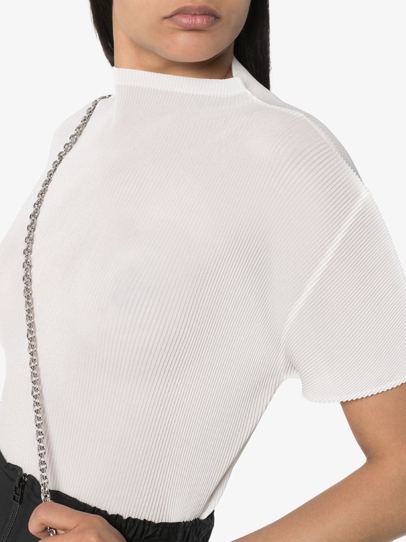High Neck Pleated Blouse