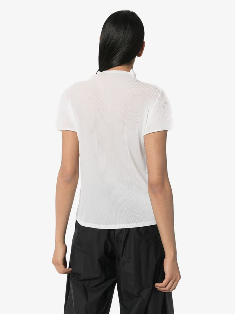 High Neck Pleated Blouse