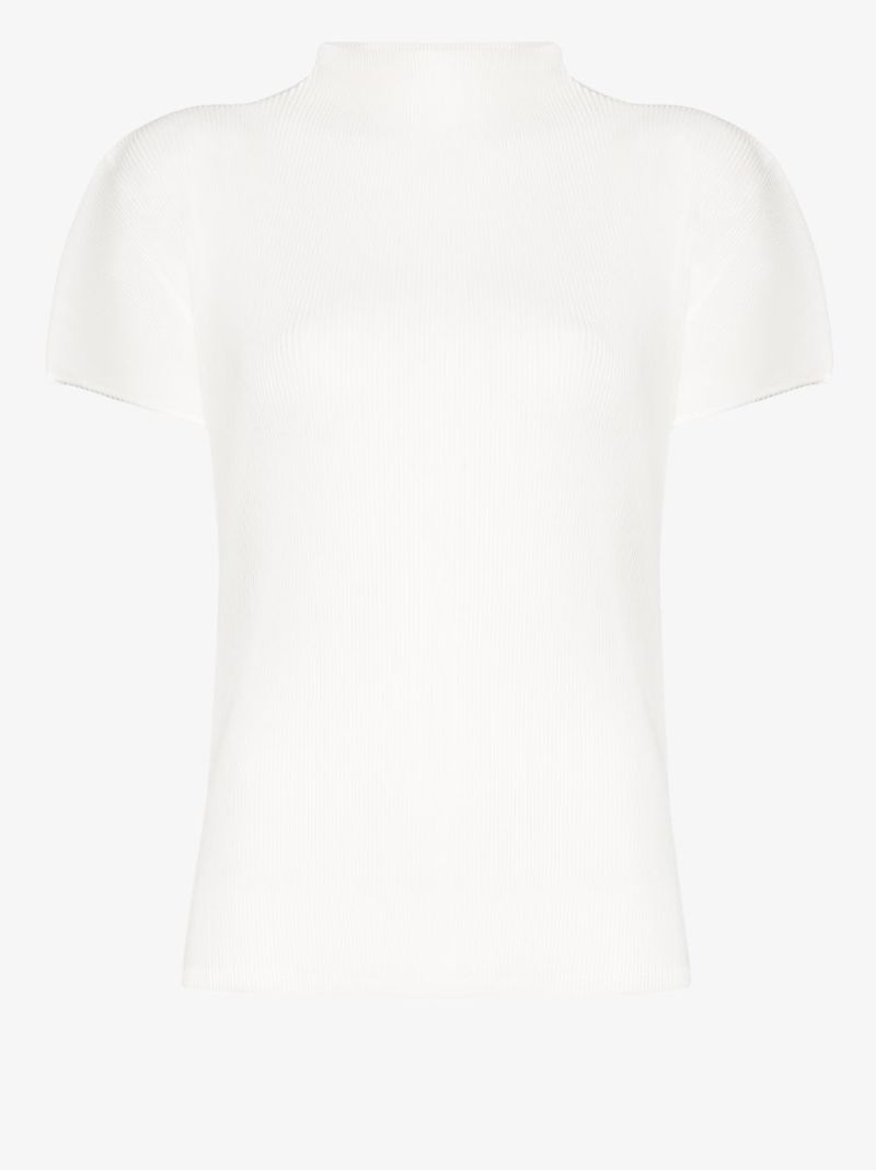 High Neck Pleated Blouse