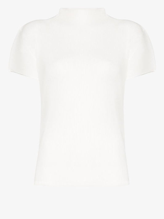 High Neck Pleated Blouse