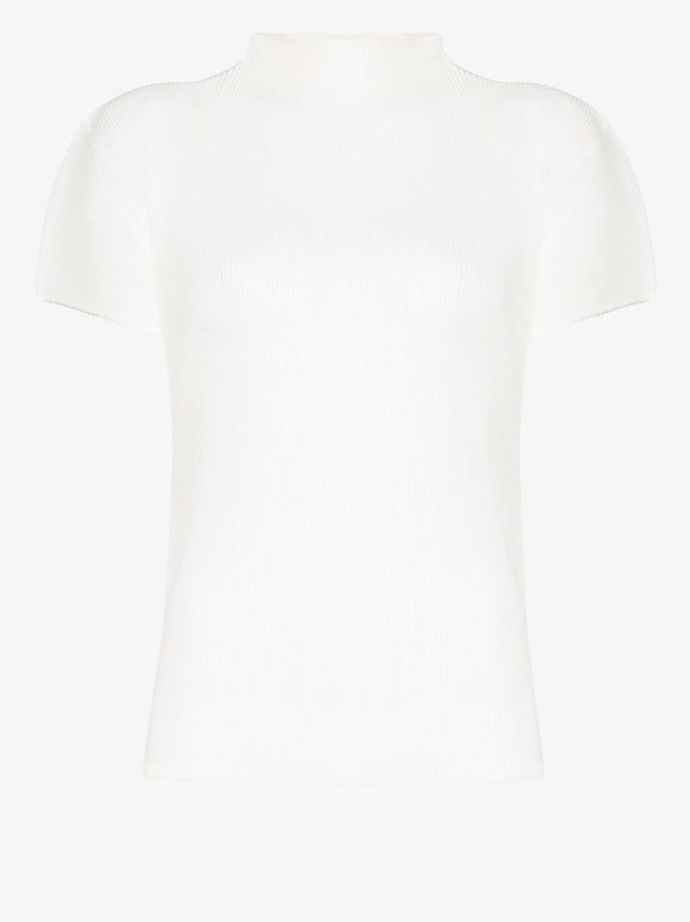 High Neck Pleated Blouse