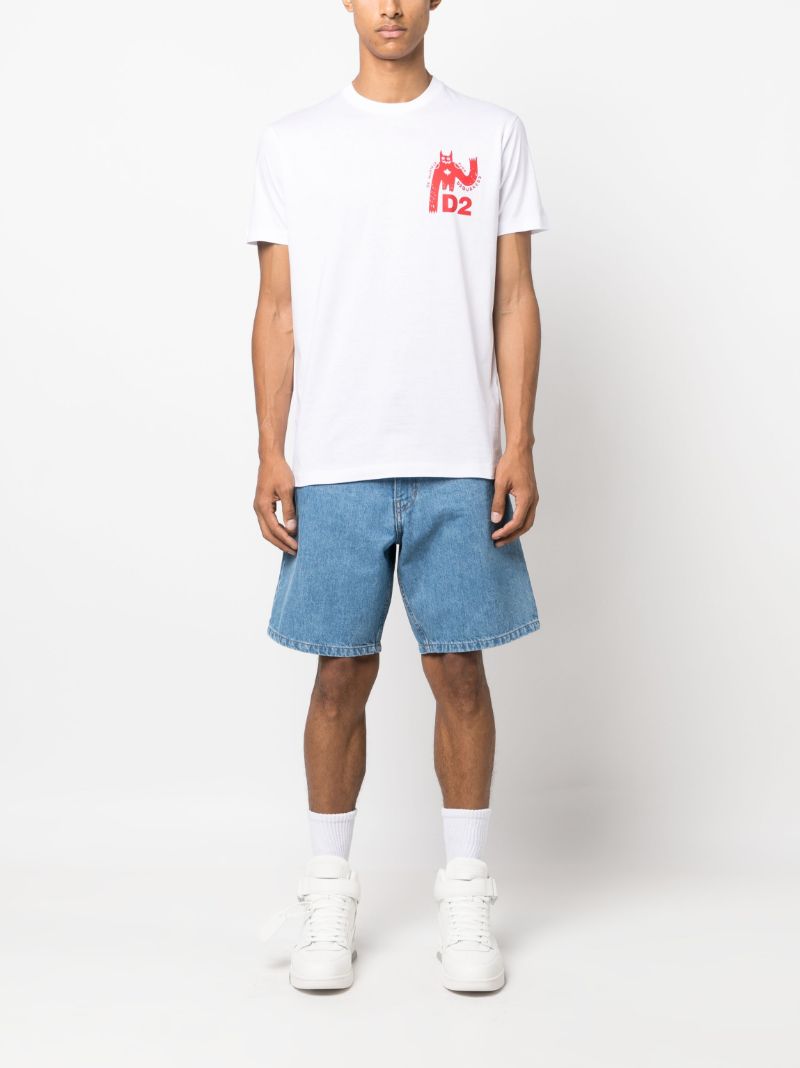 White Cool Fit Printed Cotton T-shirt