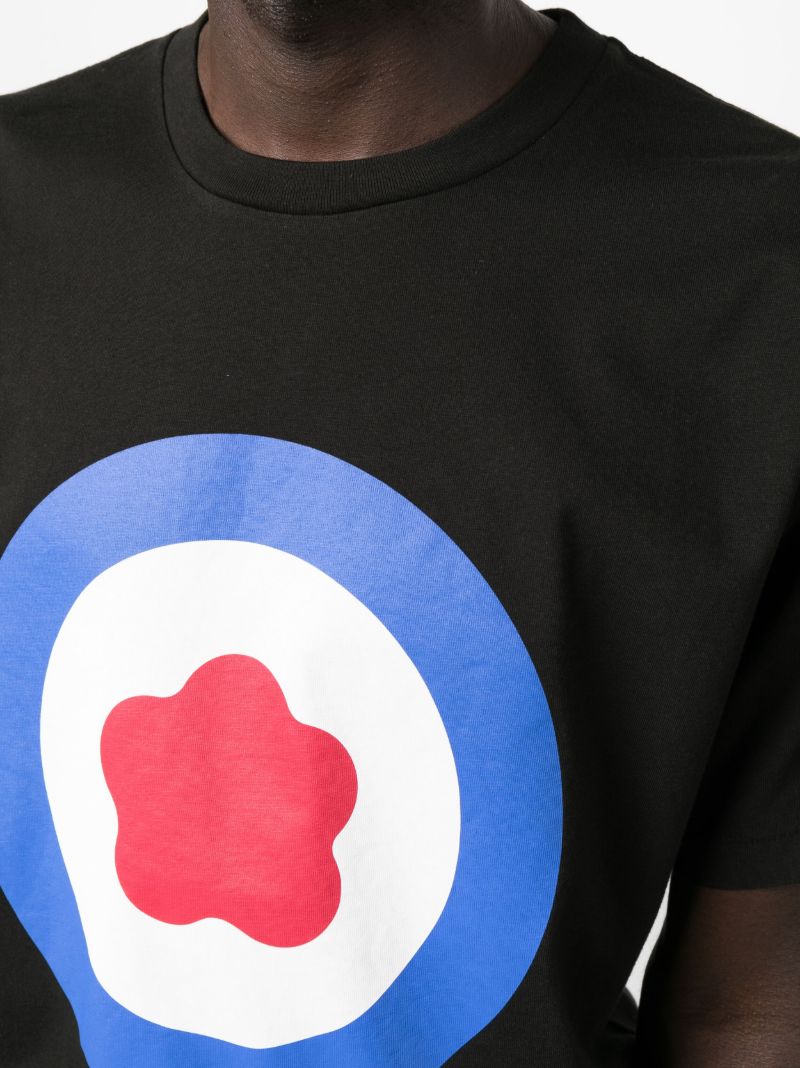 Black Target Print Cotton T-shirt