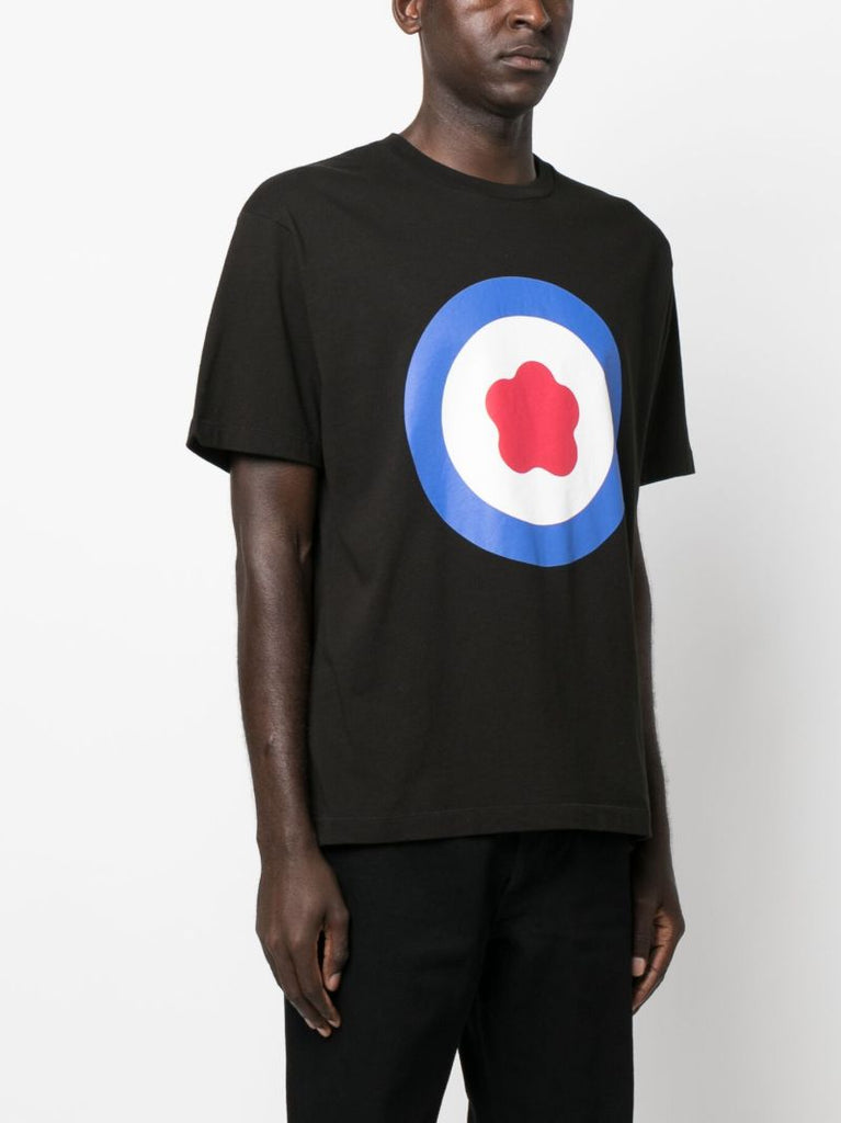 Black Target Print Cotton T-shirt