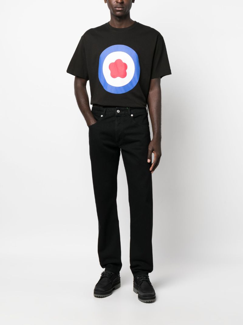 Black Target Print Cotton T-shirt