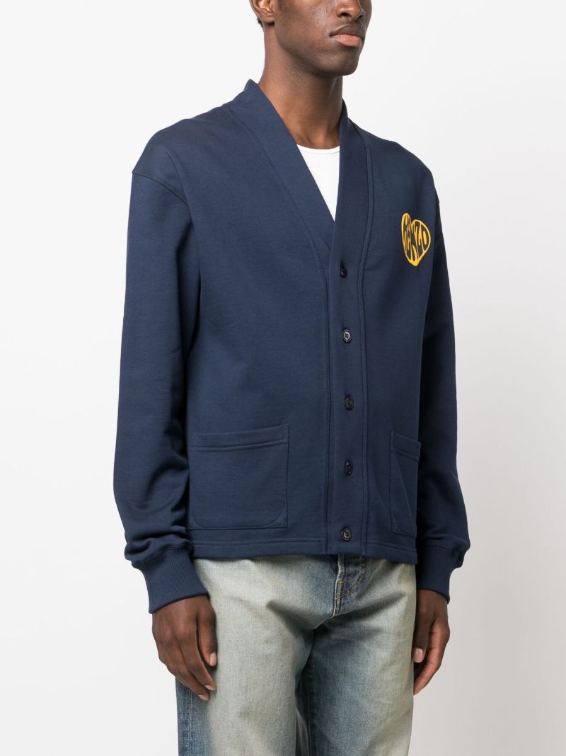 Blue Logo-print Cardigan