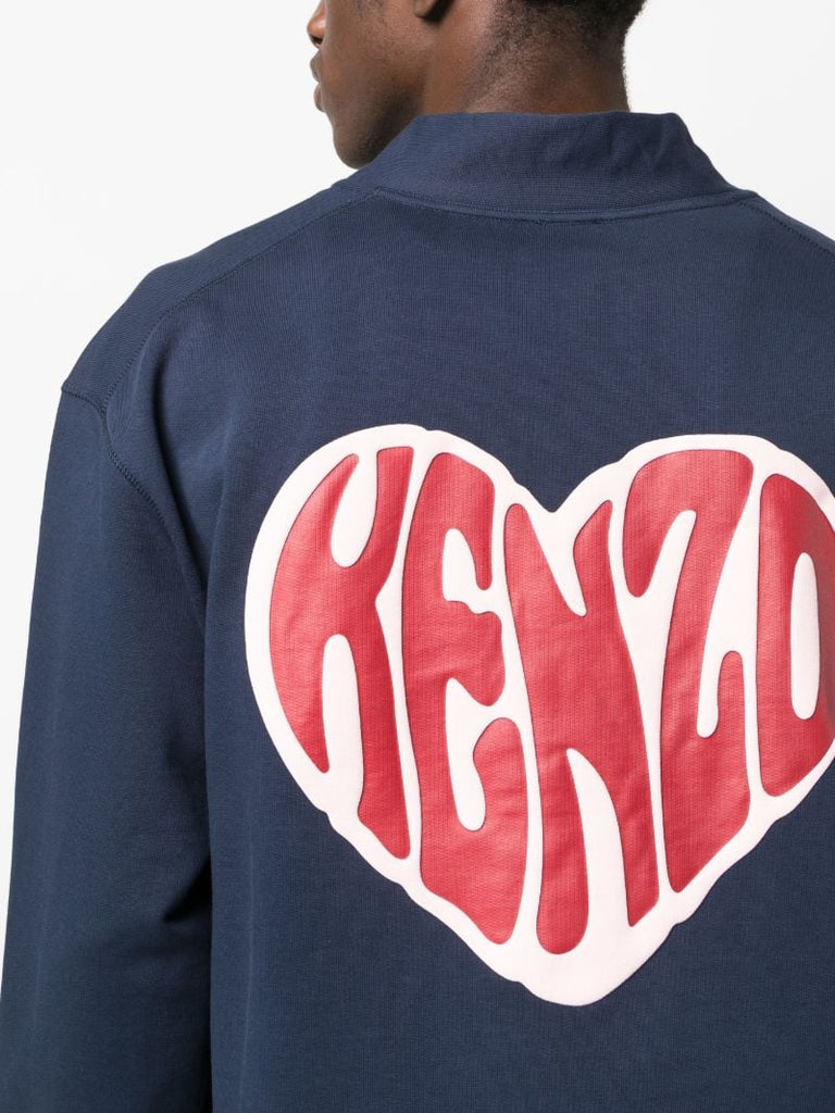 Blue Logo-print Cardigan