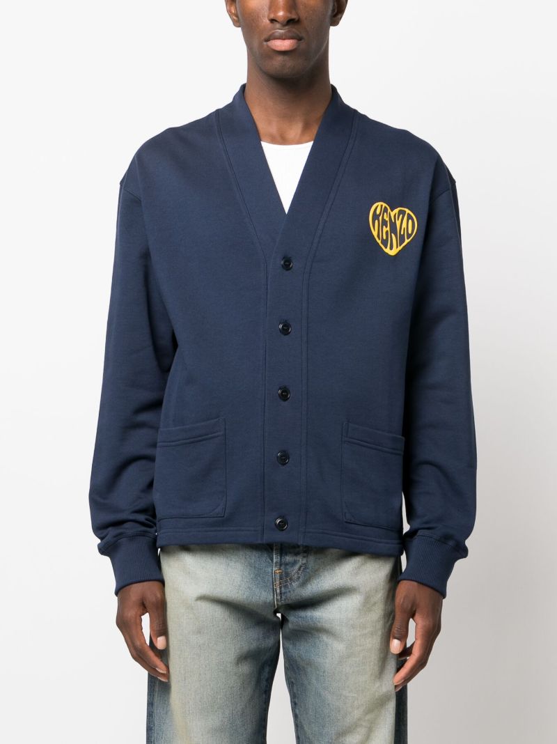 Blue Logo-print Cardigan