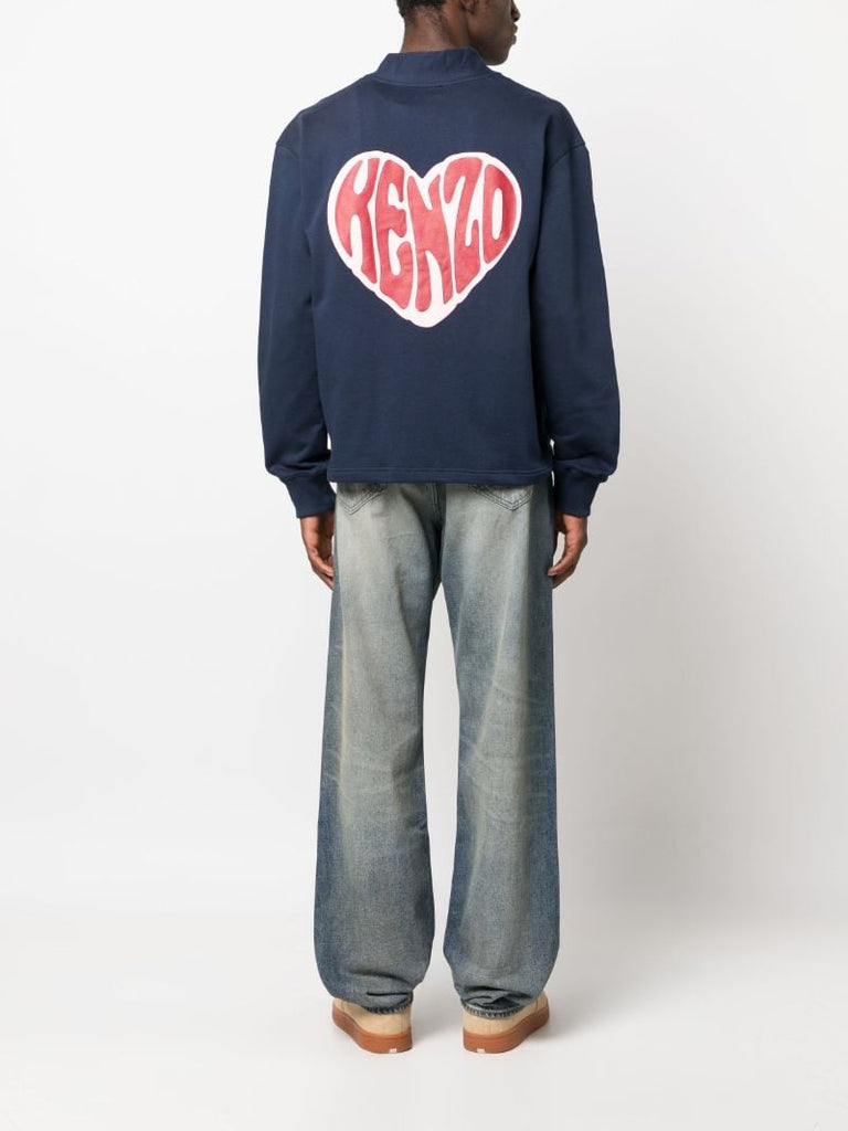 Blue Logo-print Cardigan