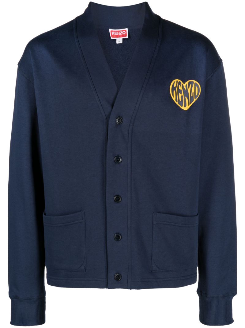 Blue Logo-print Cardigan