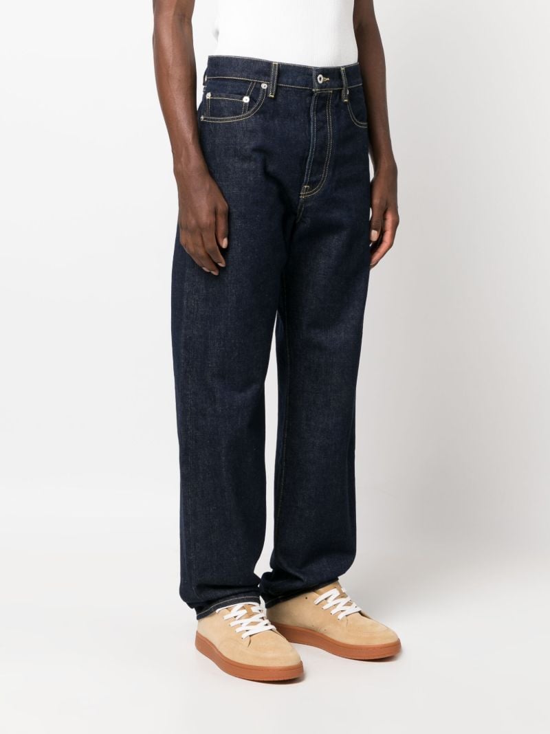 Blue Asagao Straight Leg Jeans