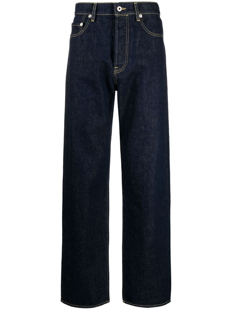 Blue Asagao Straight Leg Jeans