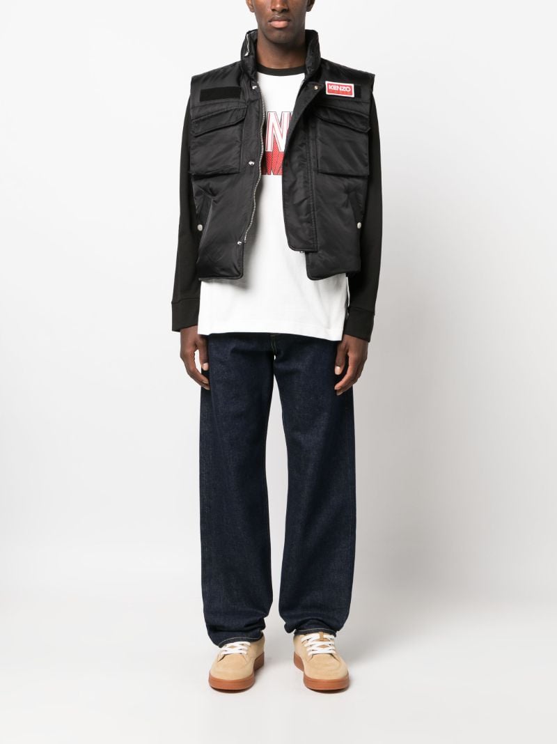 Blue Asagao Straight Leg Jeans