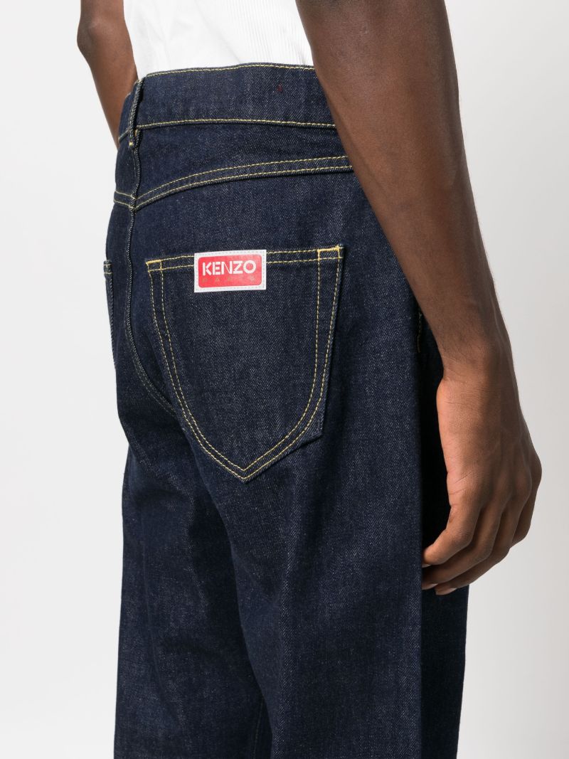 Blue Asagao Straight Leg Jeans