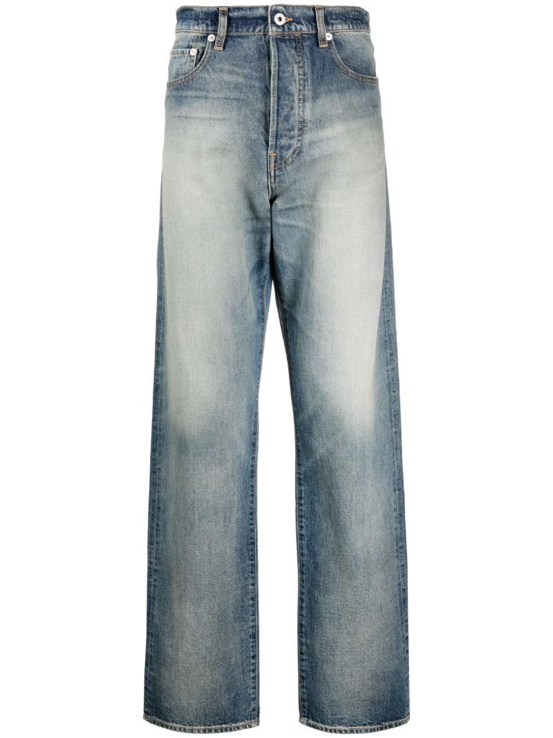 Blue Asagao Straight-leg Jeans