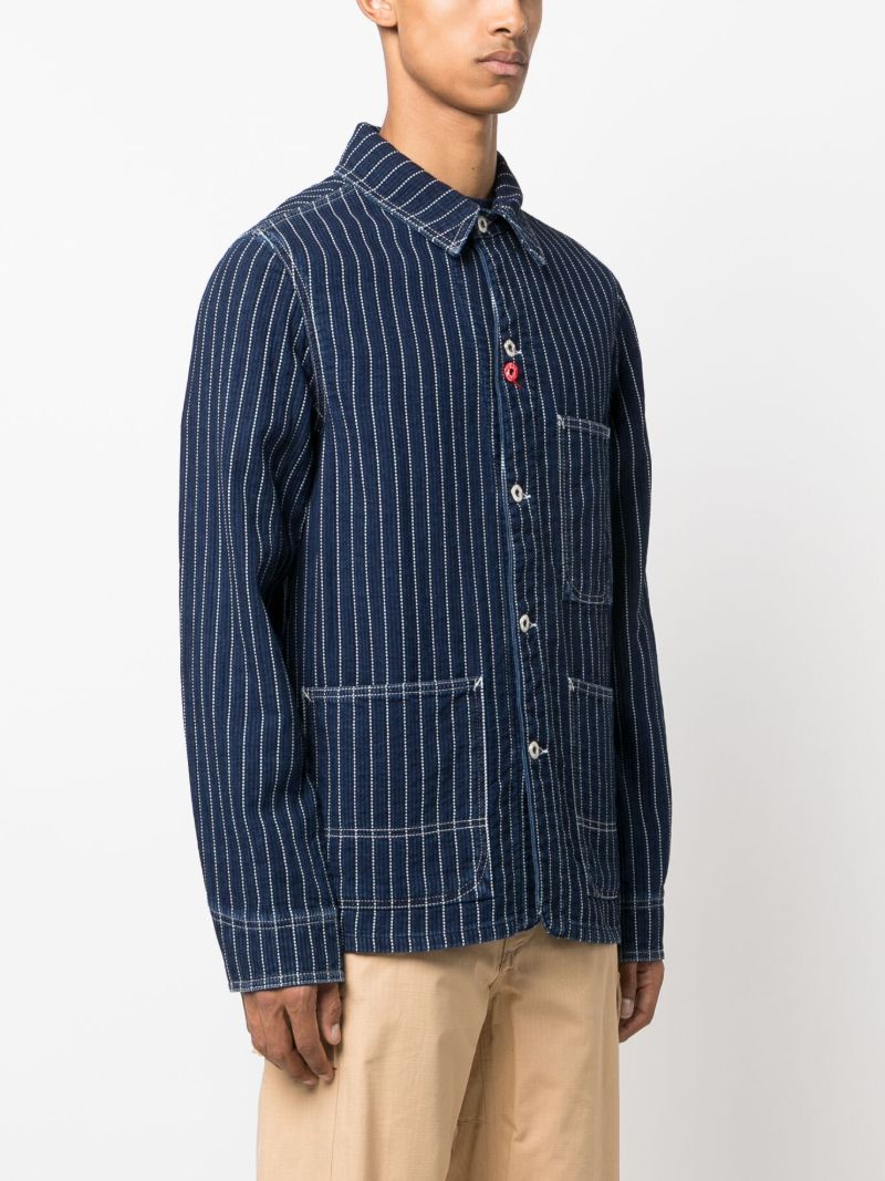 Blue Pinstriped Denim Jacket