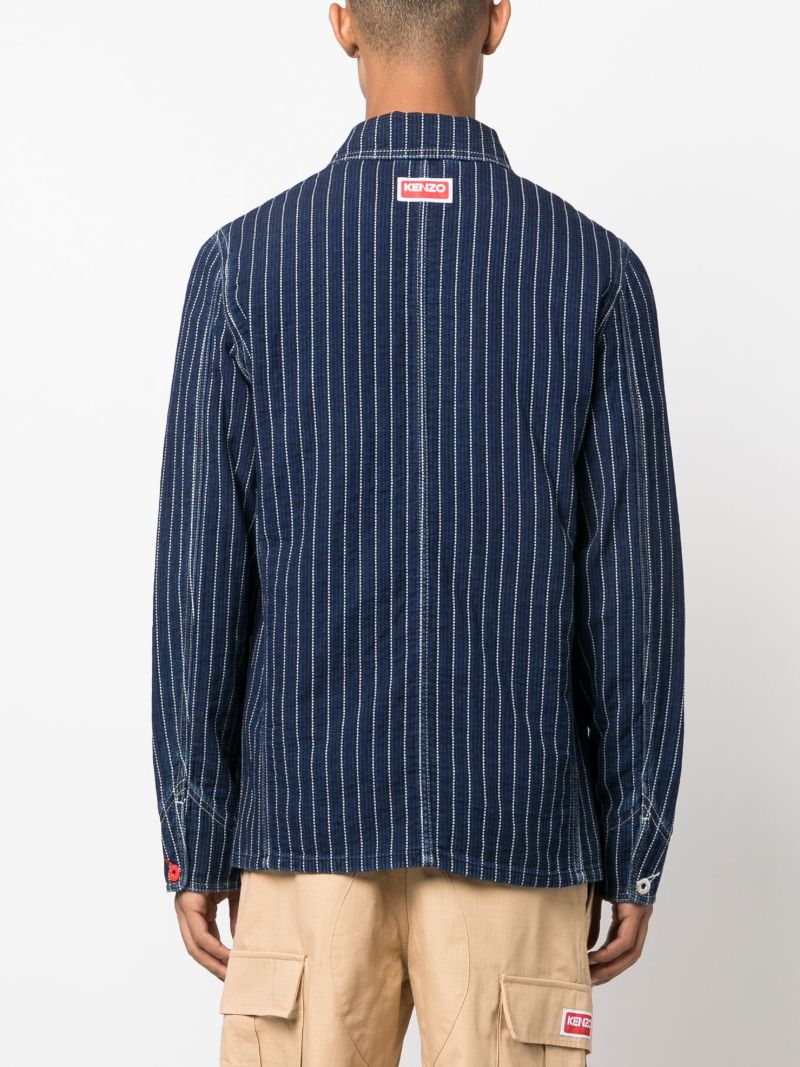Blue Pinstriped Denim Jacket