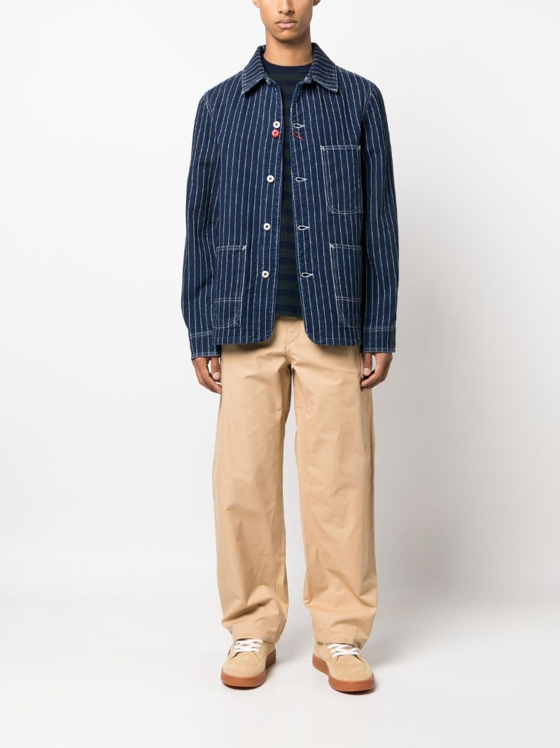 Blue Pinstriped Denim Jacket