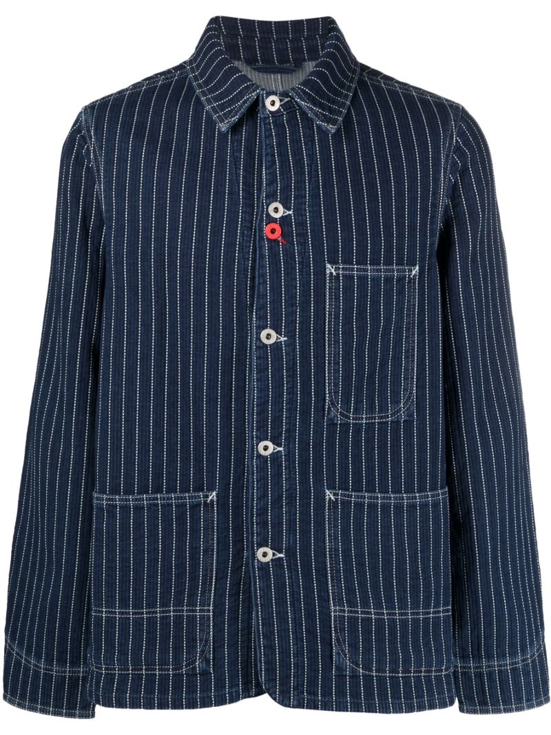 Blue Pinstriped Denim Jacket