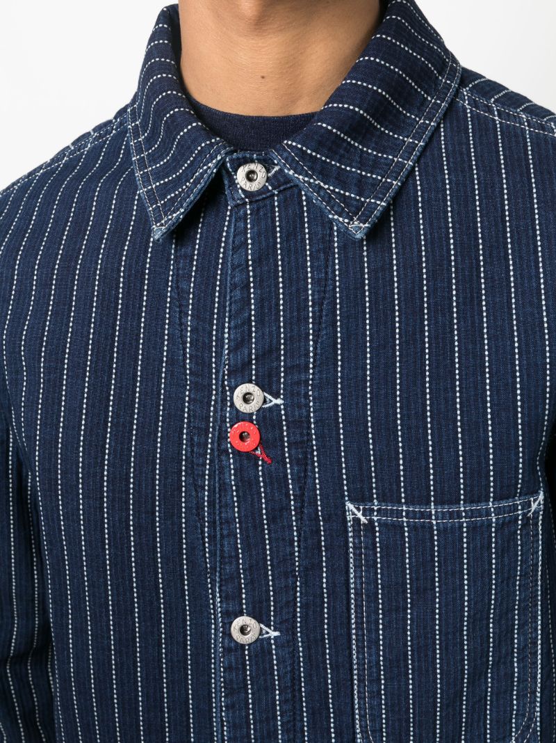 Blue Pinstriped Denim Jacket