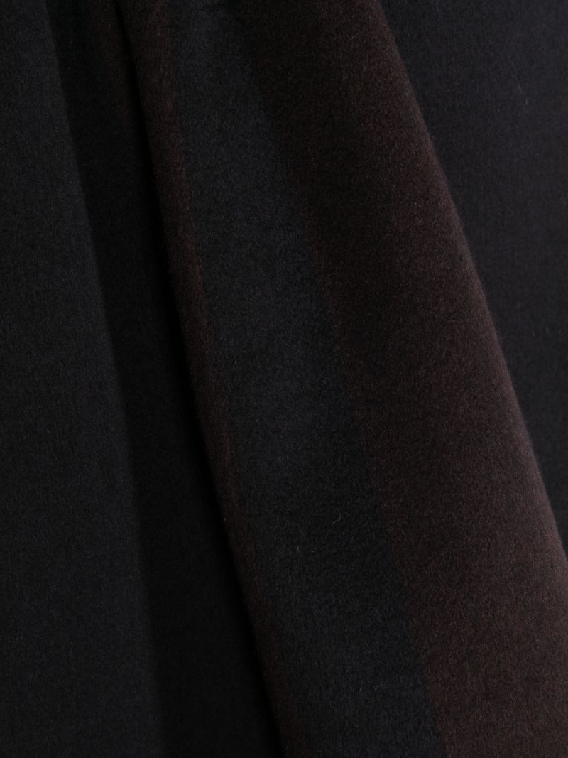 Black Silk Fringe-detail Scarf