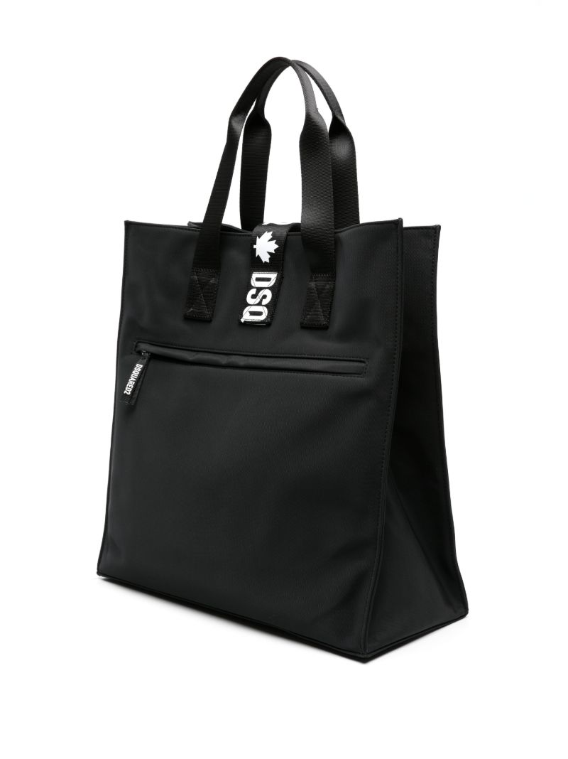 Black Logo-strap Tote Bag