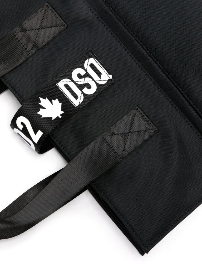 Black Logo-strap Tote Bag