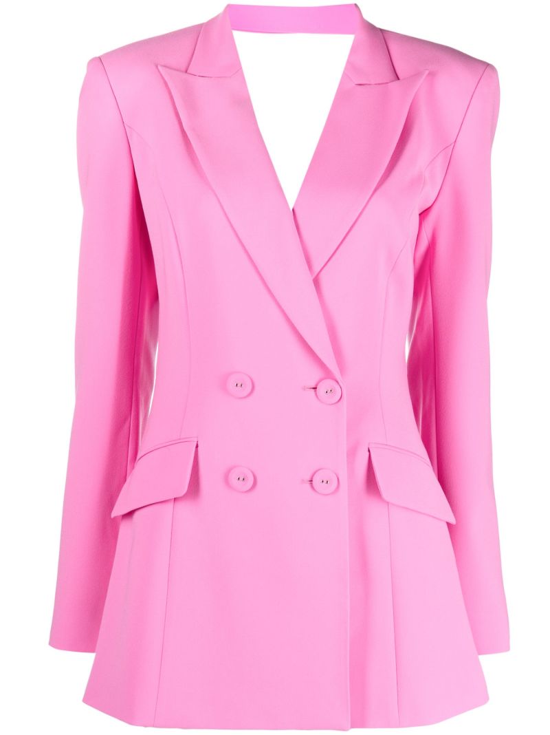 Pink Open-back Blazer Dress