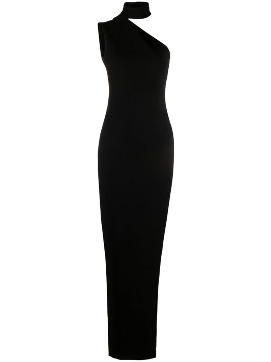 Black One-shoulder Maxi Dress