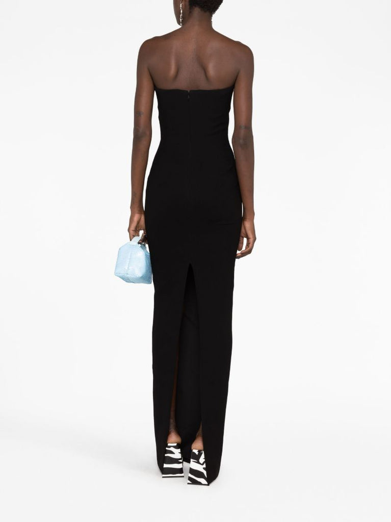 Black Cut-out Strapless Maxi Dress