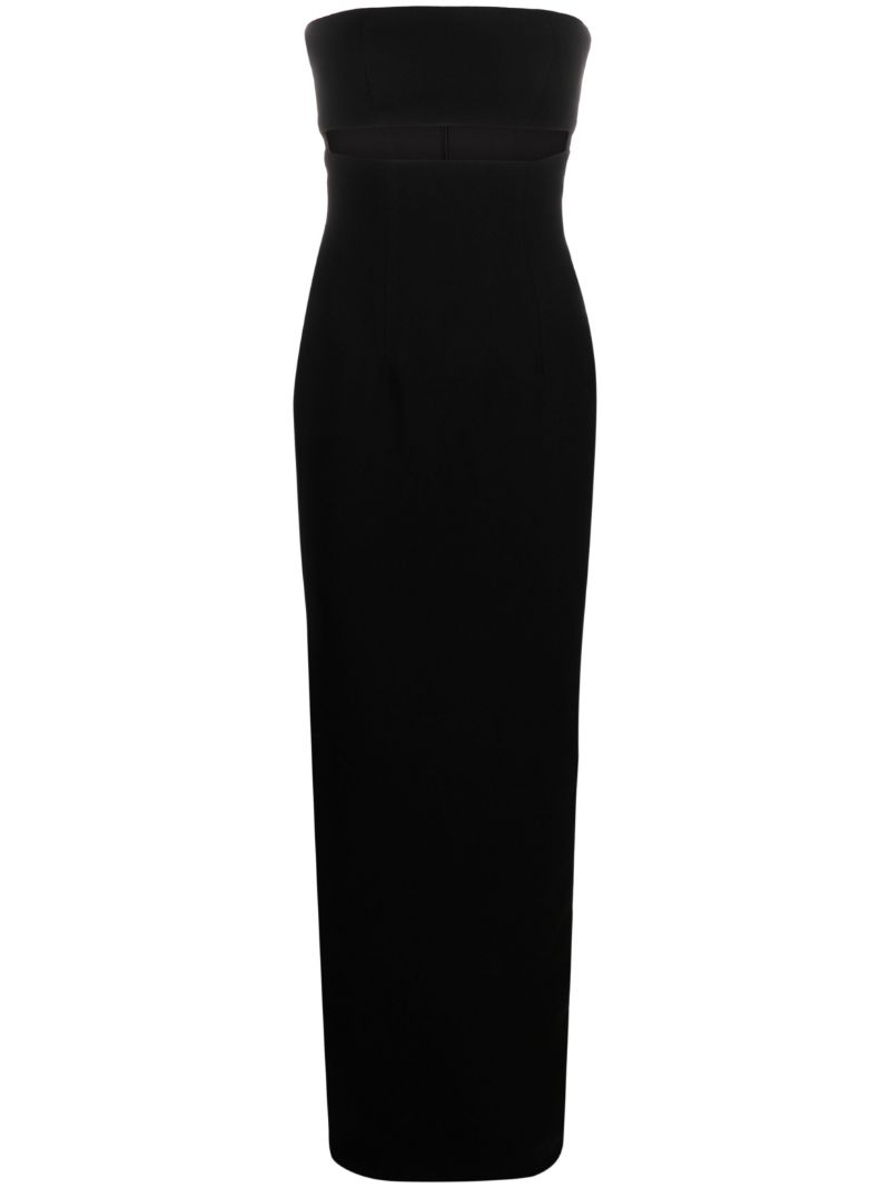 Black Cut-out Strapless Maxi Dress