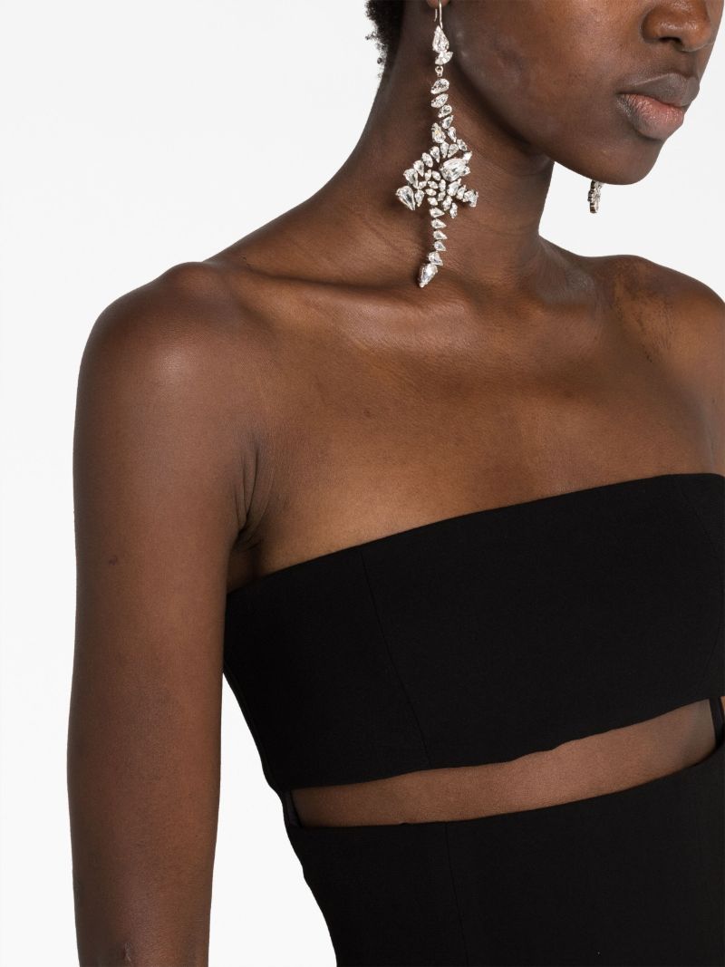 Black Cut-out Strapless Maxi Dress