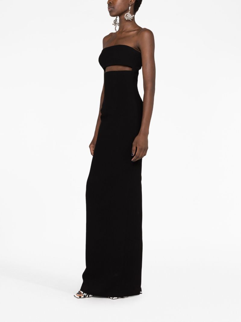 Black Cut-out Strapless Maxi Dress