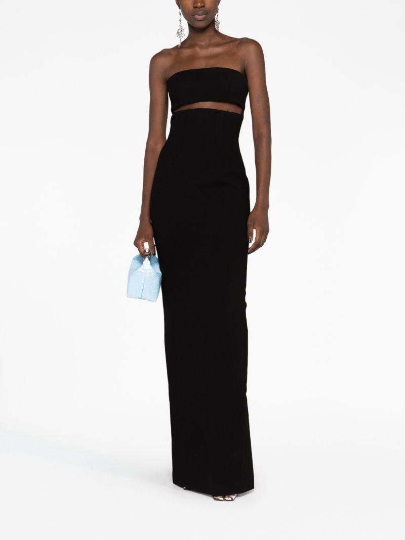 Black Cut-out Strapless Maxi Dress
