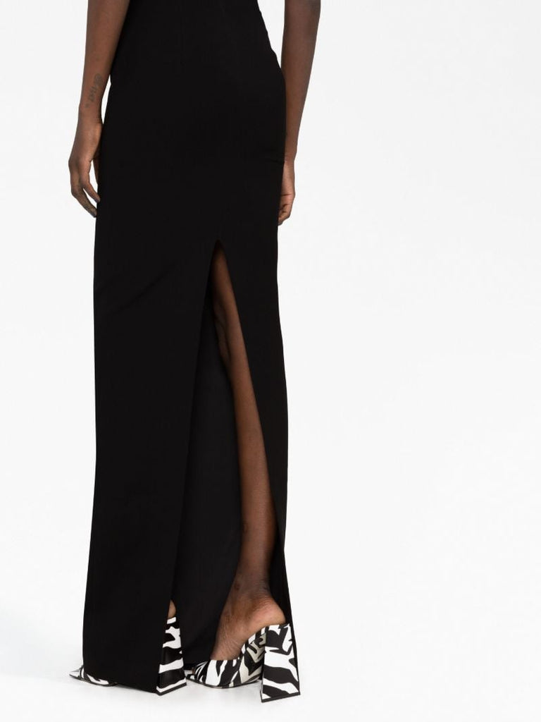 Black Cut-out Strapless Maxi Dress