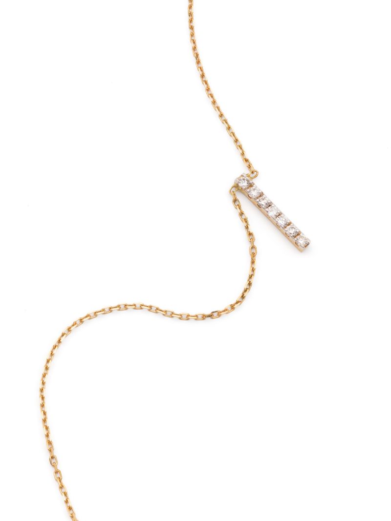14k Yellow Gold La Barre Small Diamond Necklace