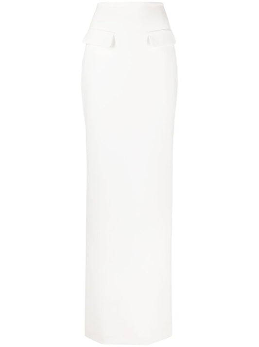 White High-waist Maxi Pencil Skirt
