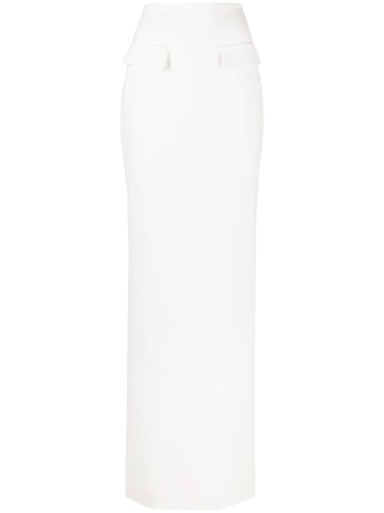 White High-waist Maxi Pencil Skirt