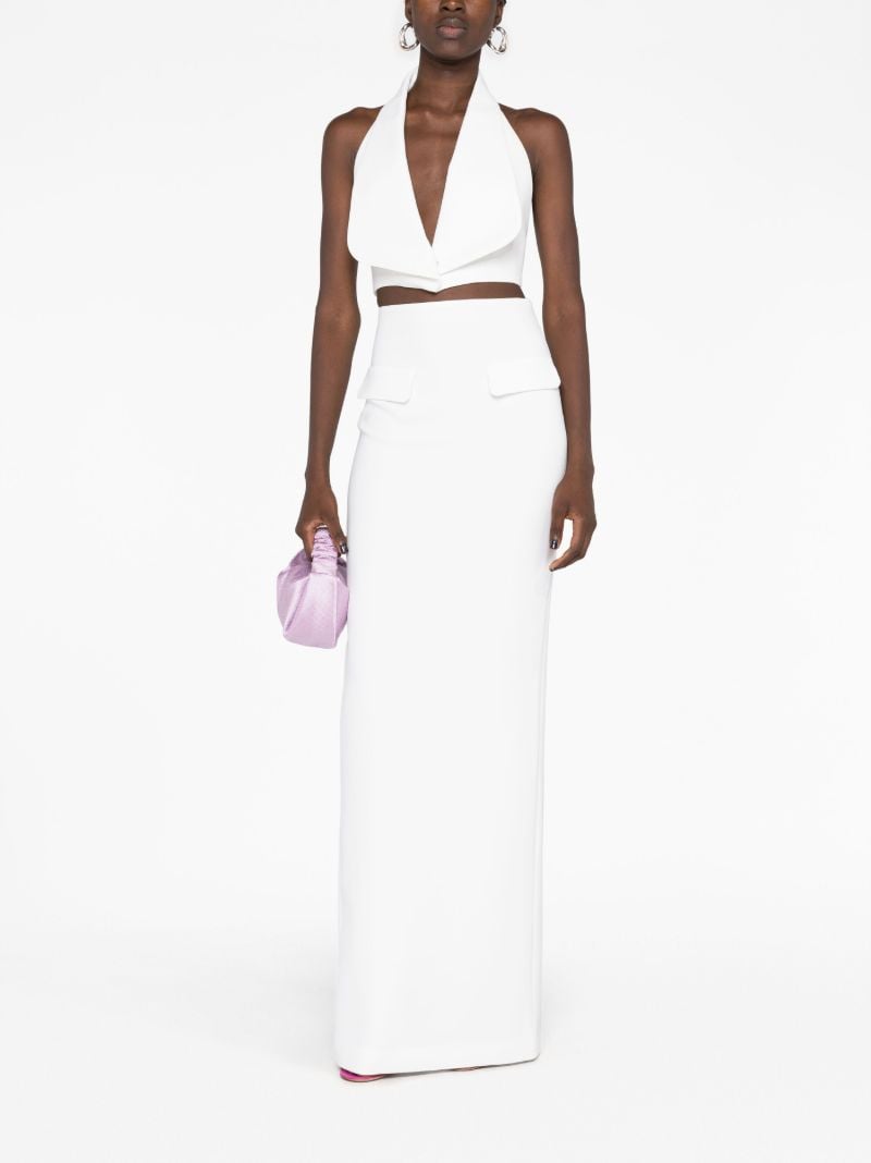 White High-waist Maxi Pencil Skirt