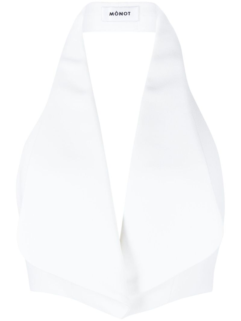 White Halterneck Crop Top