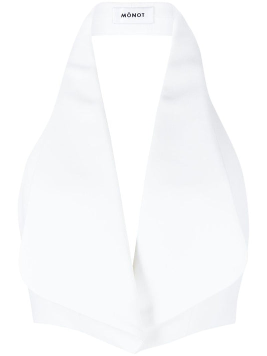 White Halterneck Crop Top