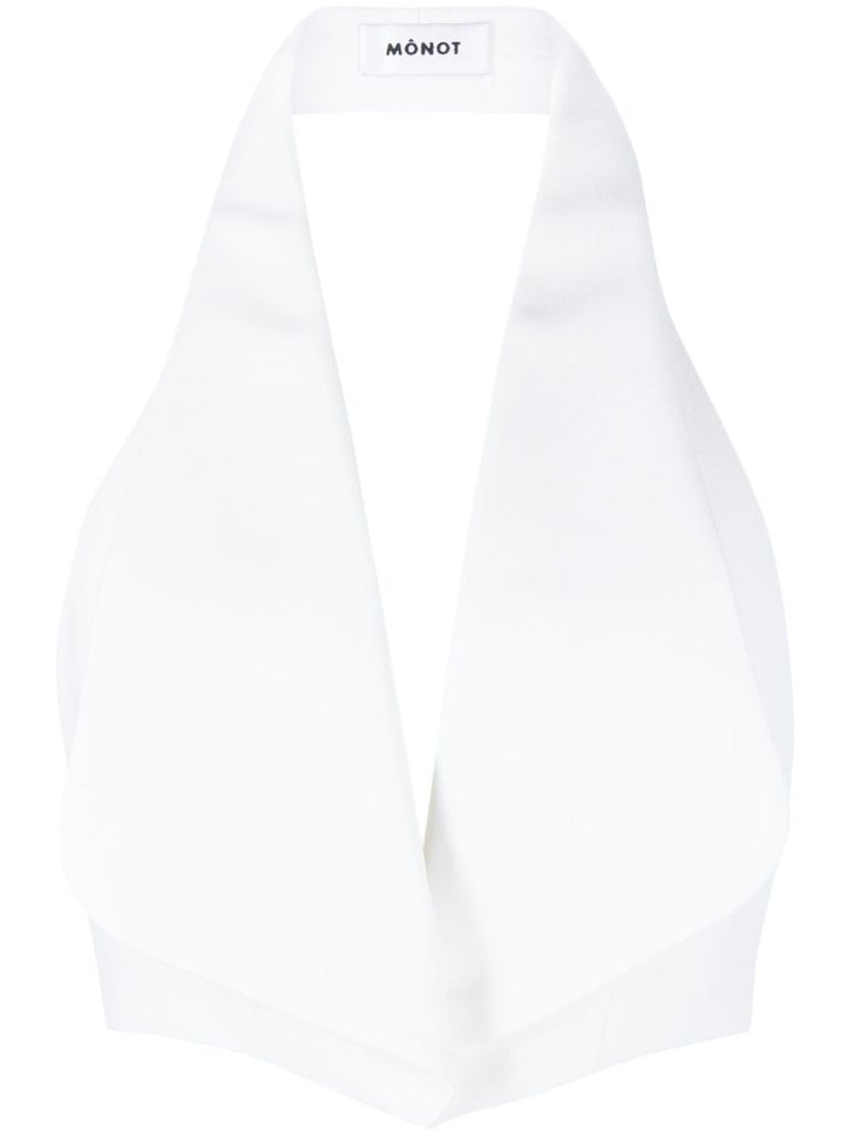White Halterneck Crop Top
