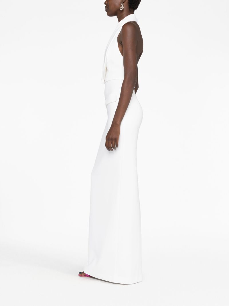 White Halterneck Crop Top