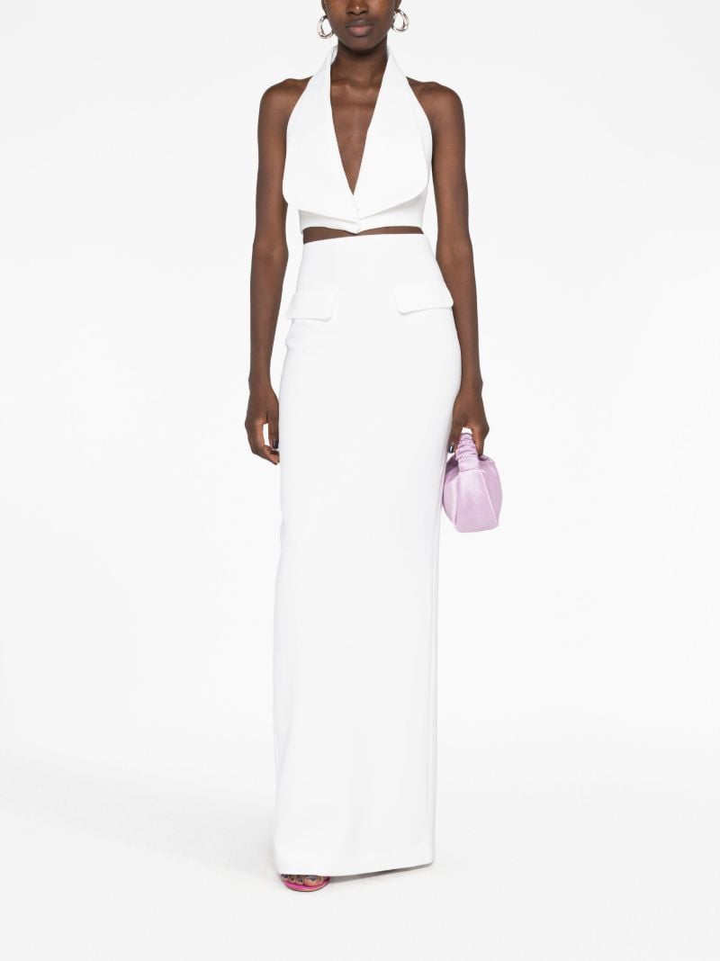 White Halterneck Crop Top