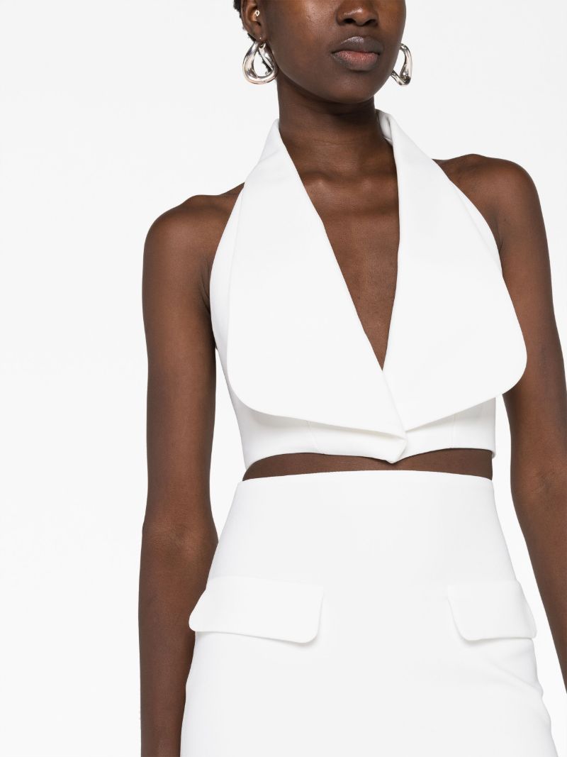 White Halterneck Crop Top