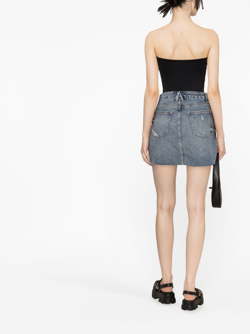 Blue Cut-out Denim Skirt