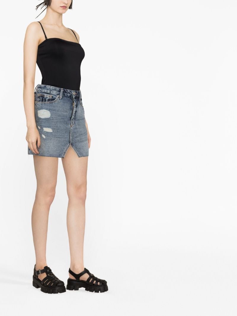 Blue Cut-out Denim Skirt