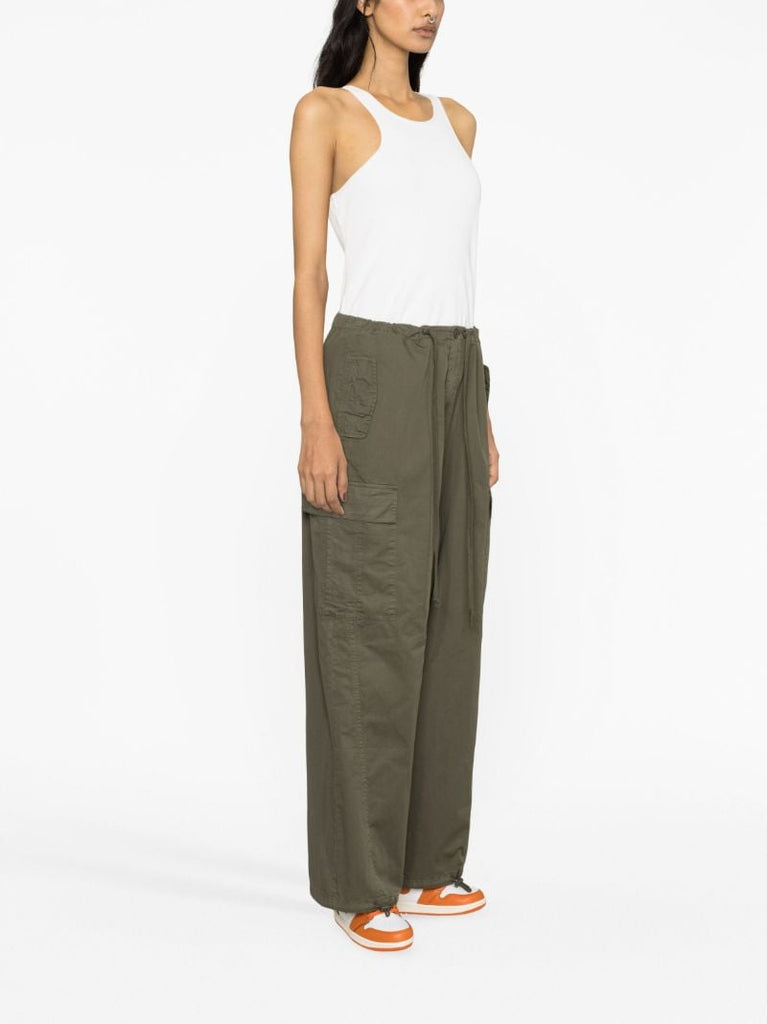 Green Parachute Cargo Trousers