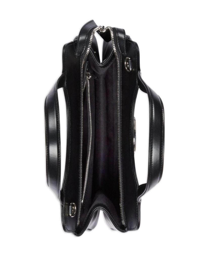Black Petite Gg Small Leather Tote Bag