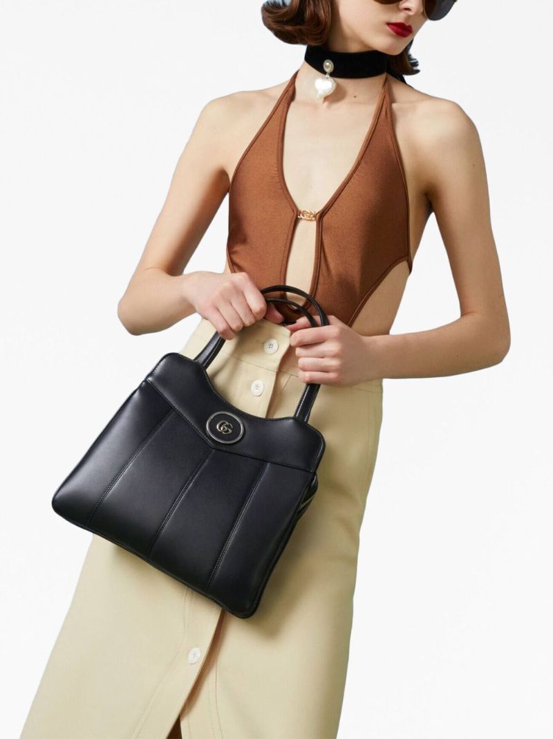 Black Petite Gg Small Leather Tote Bag